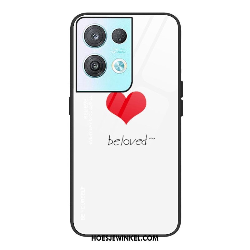 Hoesje voor Oppo Reno 8 Hart Van Gehard Glas