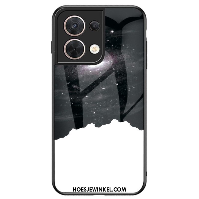 Hoesje voor Oppo Reno 8 Patroon Van Gehard Glas