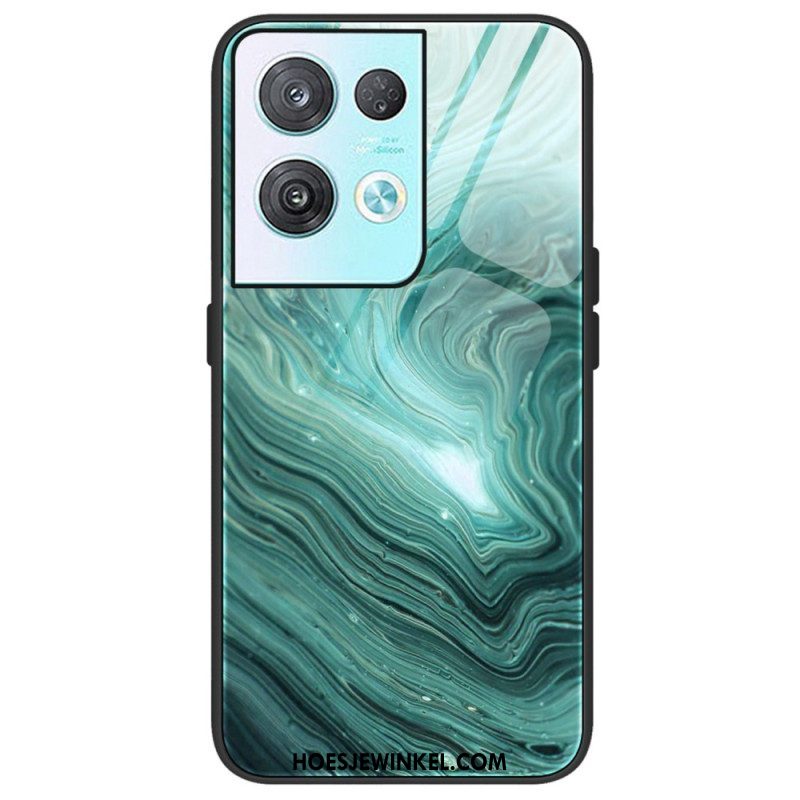 Hoesje voor Oppo Reno 8 Pro Marmeren Kleuren Gehard Glas