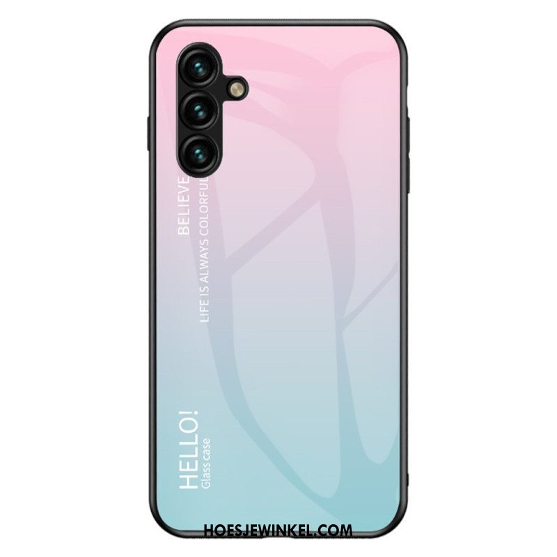 Hoesje voor Samsung Galaxy A54 5G Gehard Glas Hallo