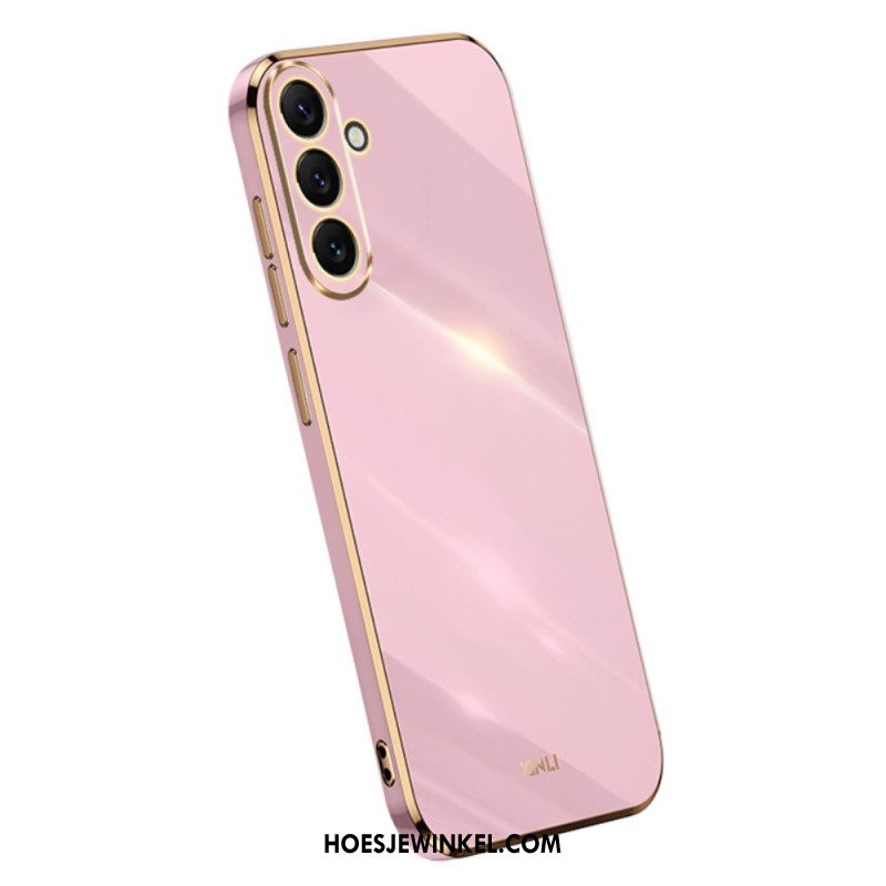 Hoesje voor Samsung Galaxy A54 5G Siliconen Gouden Randen