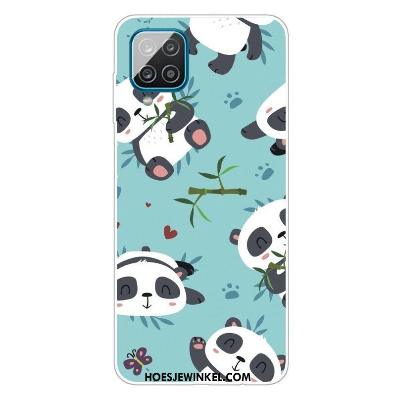 Hoesje voor Samsung Galaxy M12 / A12 Stelletje Panda's