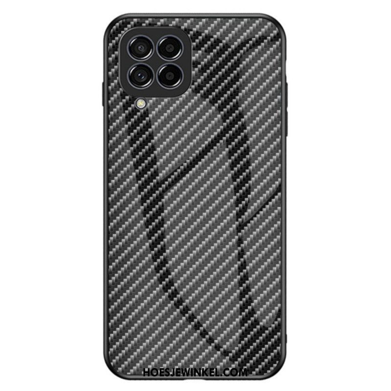 Hoesje voor Samsung Galaxy M33 5G Koolstofvezel Gehard Glas