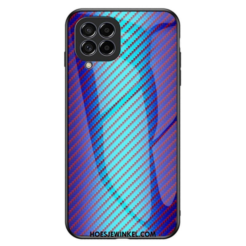 Hoesje voor Samsung Galaxy M33 5G Koolstofvezel Gehard Glas