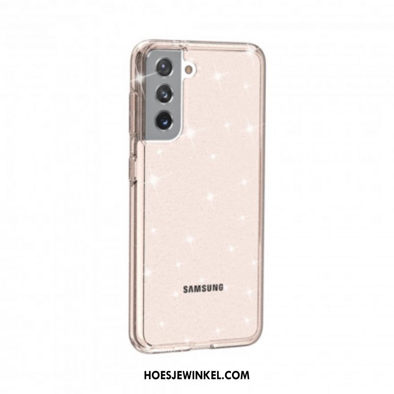 Hoesje voor Samsung Galaxy S21 5G Transparante Pailletten