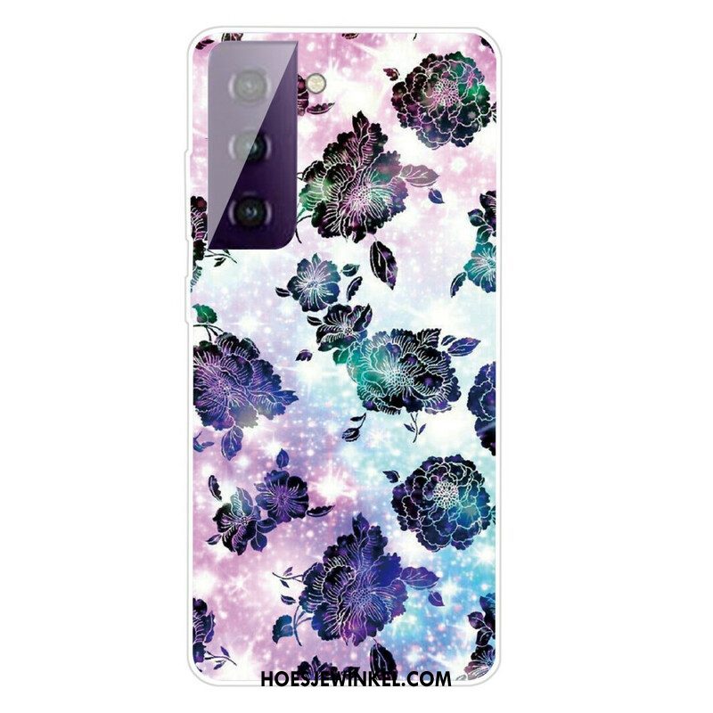 Hoesje voor Samsung Galaxy S21 FE Grafische Bloemen