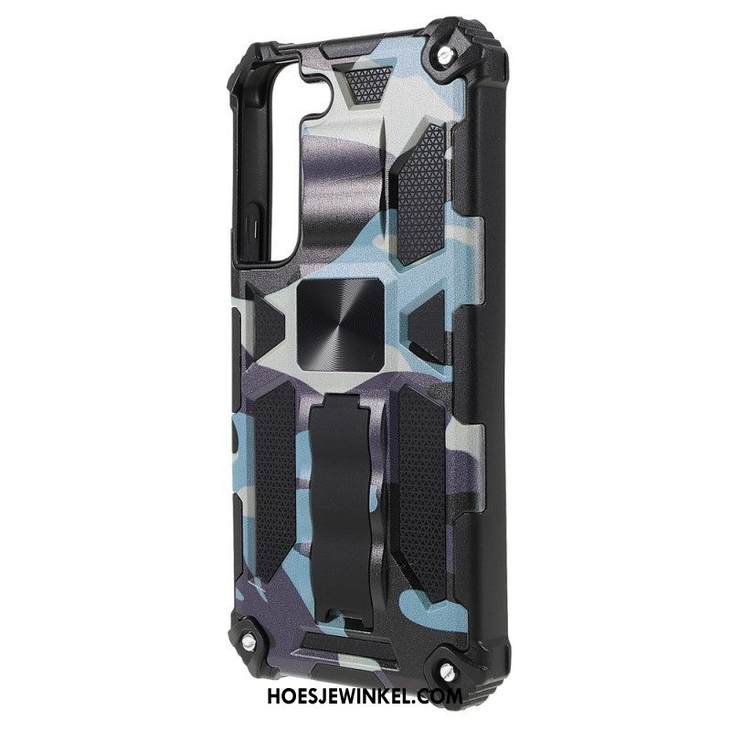 Hoesje voor Samsung Galaxy S22 5G Camouflage Verwijderbare Ondersteuning