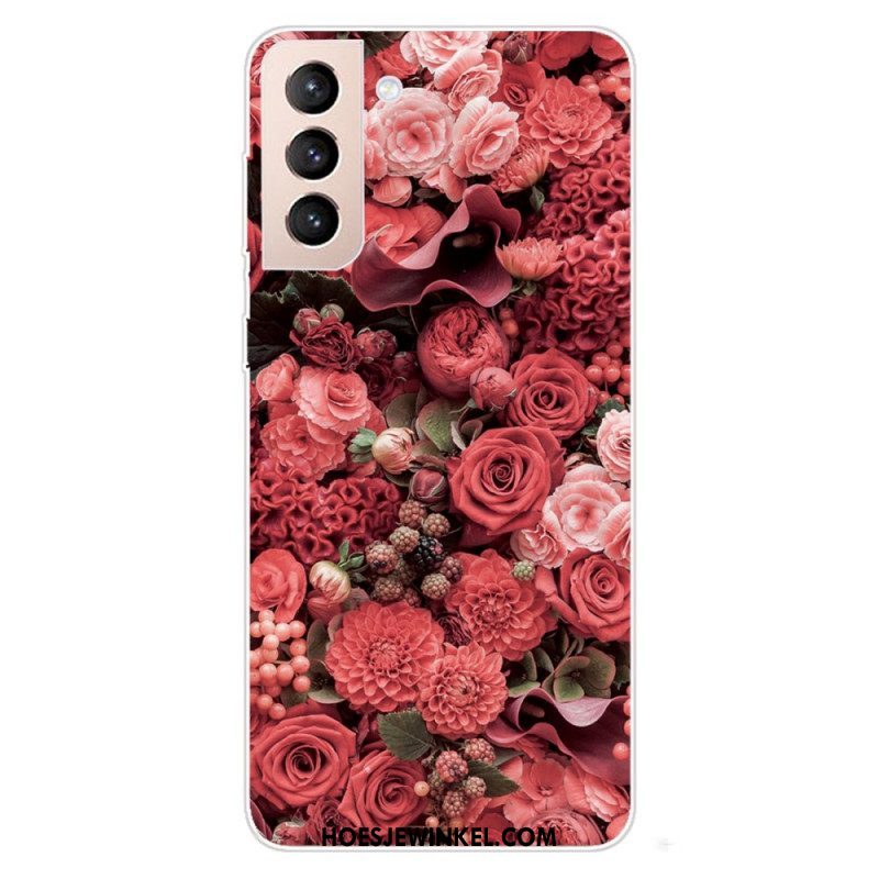 Hoesje voor Samsung Galaxy S22 5G Roze Bloemen