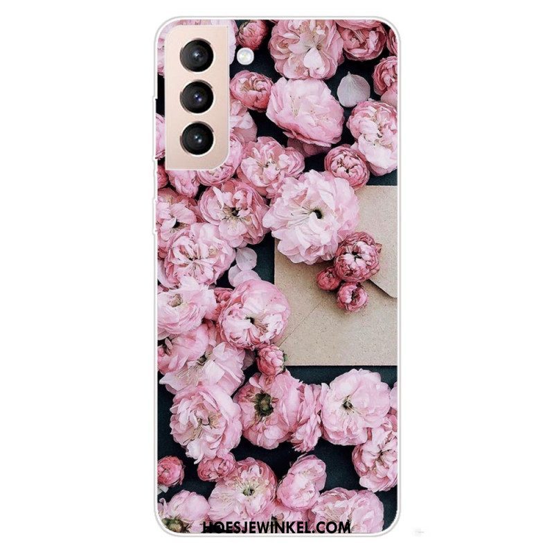 Hoesje voor Samsung Galaxy S22 5G Roze Bloemen