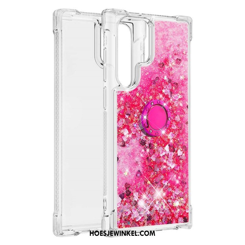 Hoesje voor Samsung Galaxy S22 Ultra 5G Glitter Ringbeugel