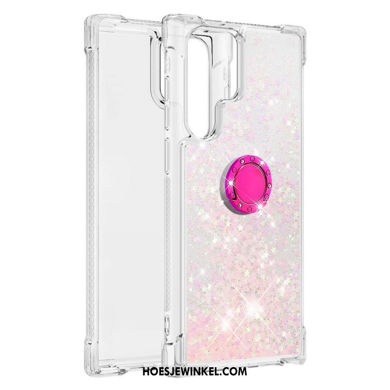 Hoesje voor Samsung Galaxy S22 Ultra 5G Glitter Ringbeugel