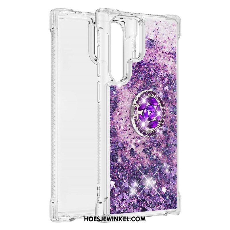 Hoesje voor Samsung Galaxy S22 Ultra 5G Glitter Ringbeugel