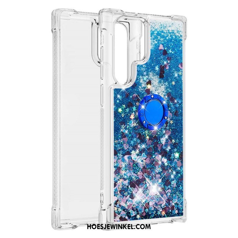 Hoesje voor Samsung Galaxy S22 Ultra 5G Glitter Ringbeugel