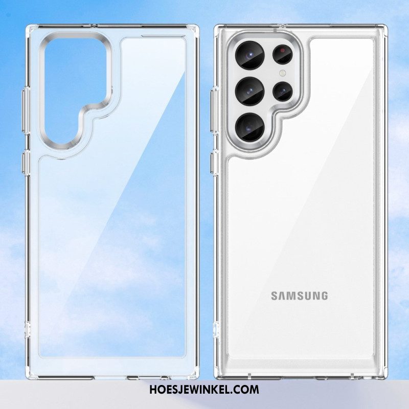 Hoesje voor Samsung Galaxy S23 Ultra 5G Hybride Gekleurde Randen