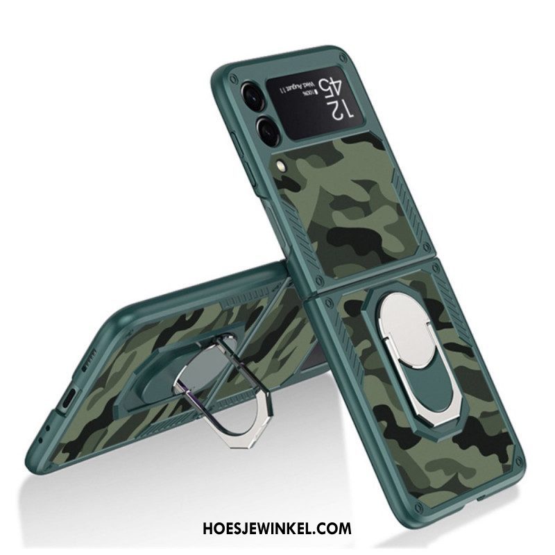 Hoesje voor Samsung Galaxy Z Flip 3 5G Folio-hoesje Gkk Camo-steunring