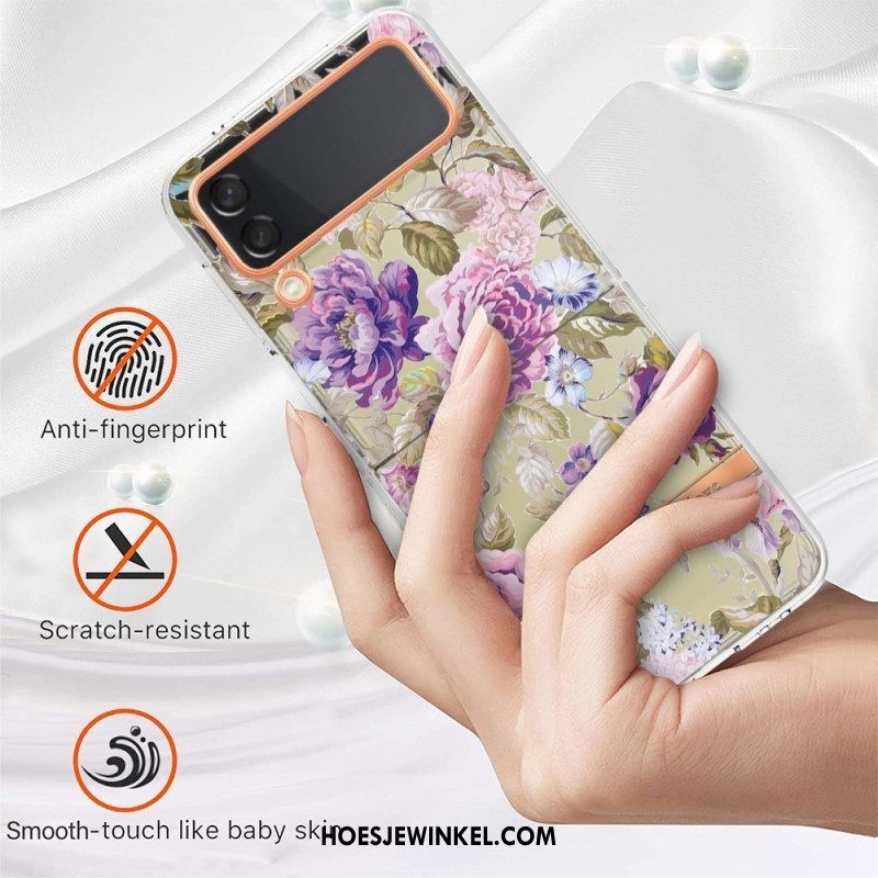 Hoesje voor Samsung Galaxy Z Flip 4 Folio-hoesje Bloemen