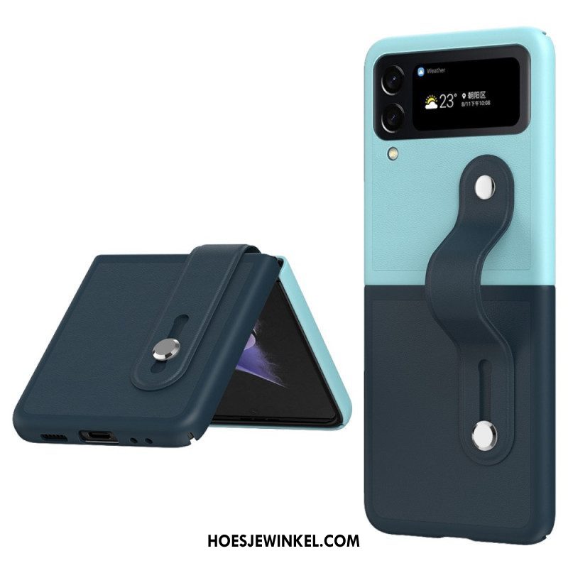 Hoesje voor Samsung Galaxy Z Flip 4 Folio-hoesje Tweekleurige Riem