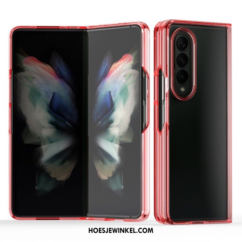 Hoesje voor Samsung Galaxy Z Fold 3 5G Transparant Gekleurde Randen