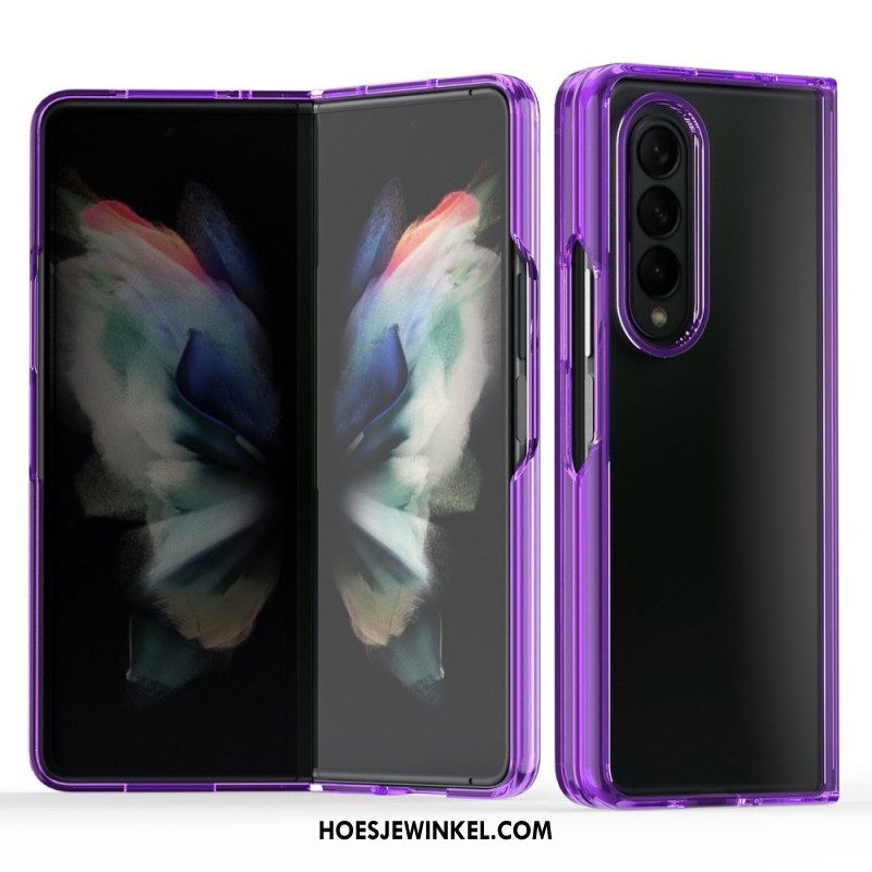 Hoesje voor Samsung Galaxy Z Fold 3 5G Transparant Gekleurde Randen