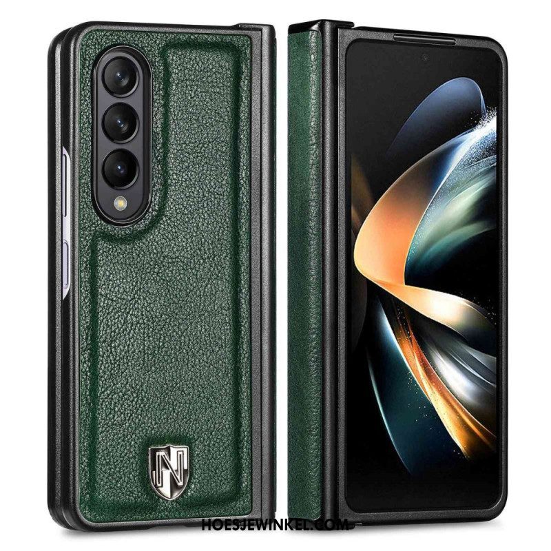 Hoesje voor Samsung Galaxy Z Fold 4 Caseno Leren Patch