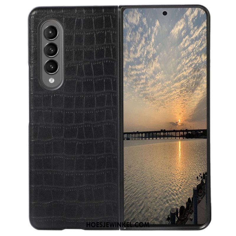 Hoesje voor Samsung Galaxy Z Fold 4 Imitatie Krokodillenleer