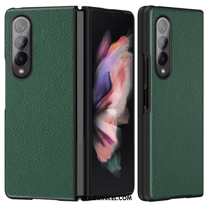 Hoesje voor Samsung Galaxy Z Fold 4 Lychee Gecoat Kunstleer