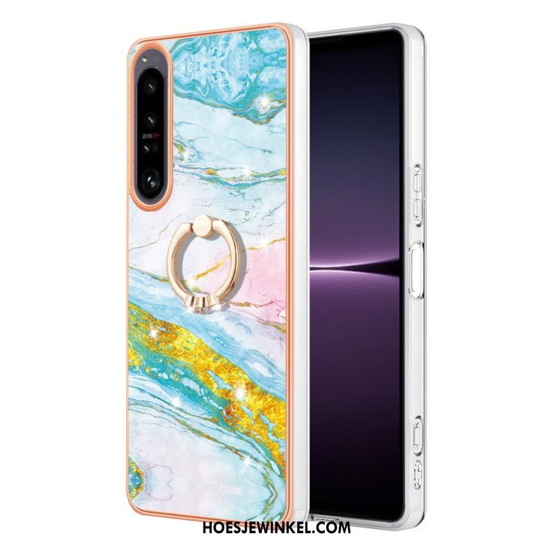 Hoesje voor Sony Xperia 1 IV Marmer Met Ringsteun