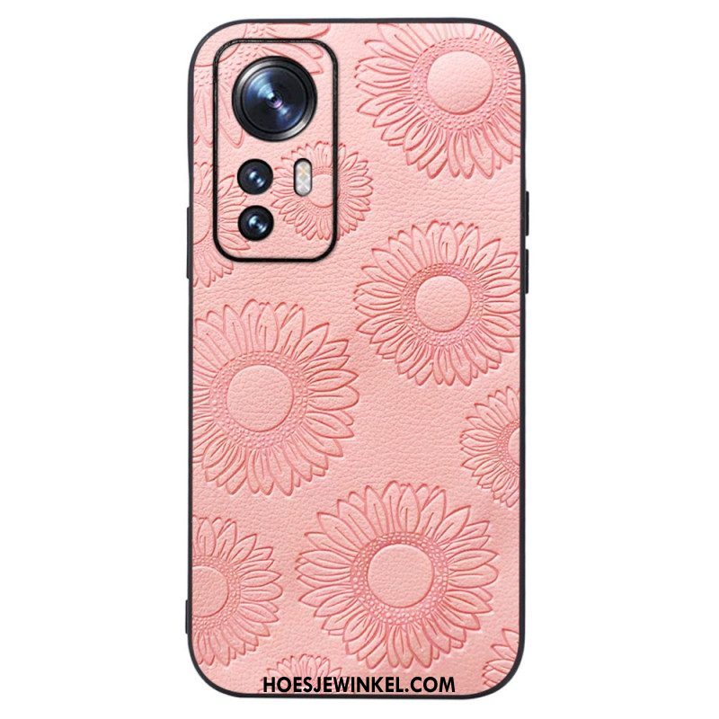 Hoesje voor Xiaomi 12 / 12X Zonnebloemen Van Imitatieleer