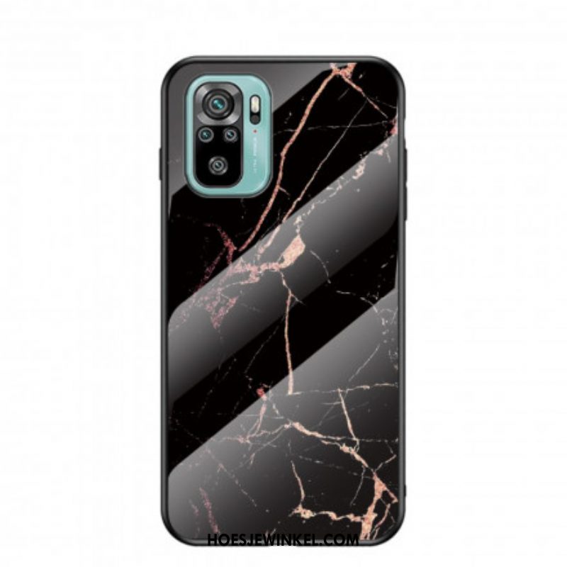 Hoesje voor Xiaomi Redmi Note 10 / 10S Marmeren Kleuren Gehard Glas