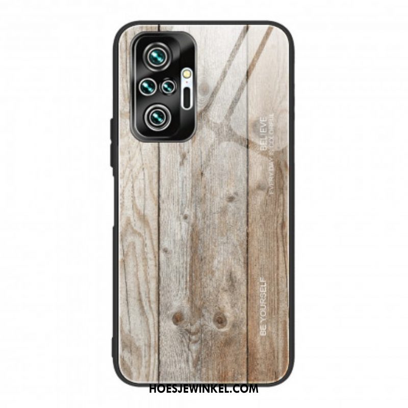 Hoesje voor Xiaomi Redmi Note 10 Pro Houtdesign Gehard Glas