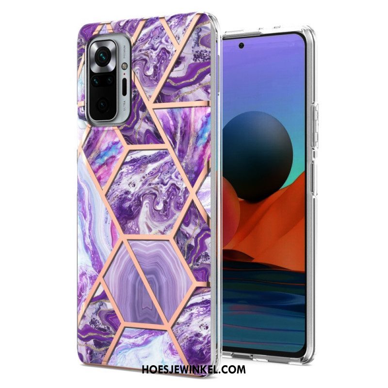 Hoesje voor Xiaomi Redmi Note 10 Pro Marmer Met Intense Geometrie