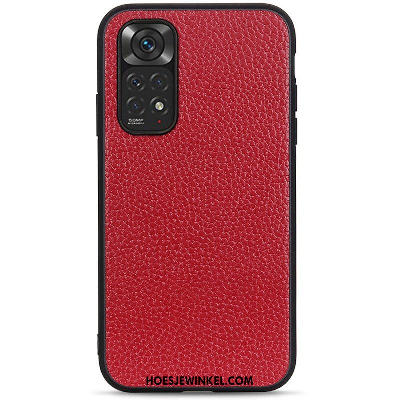 Hoesje voor Xiaomi Redmi Note 11 / 11S Echt Litchi-leer