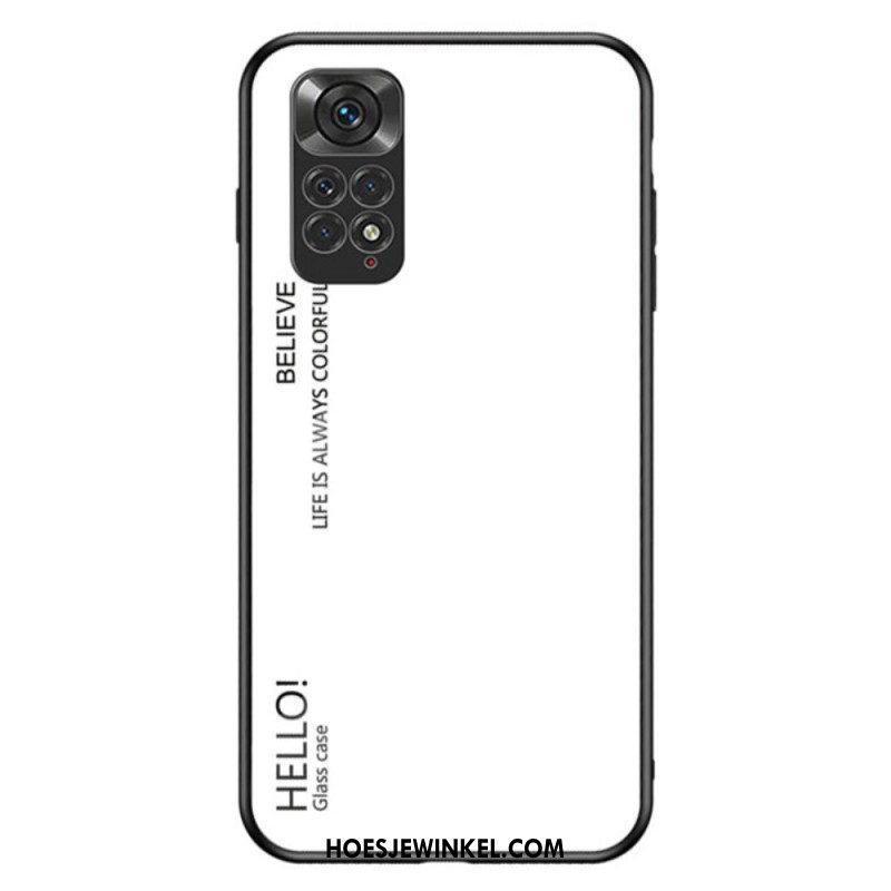 Hoesje voor Xiaomi Redmi Note 11 / 11S Gehard Glas Hallo