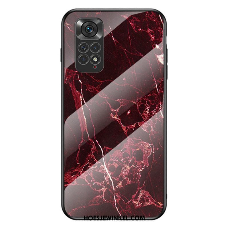 Hoesje voor Xiaomi Redmi Note 11 / 11S Marmeren Kleuren Gehard Glas