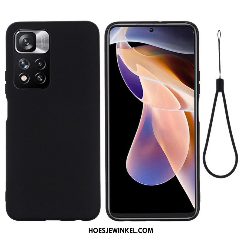 Hoesje voor Xiaomi Redmi Note 11 Pro Plus 5G Vloeibare Siliconen Met Lanyard