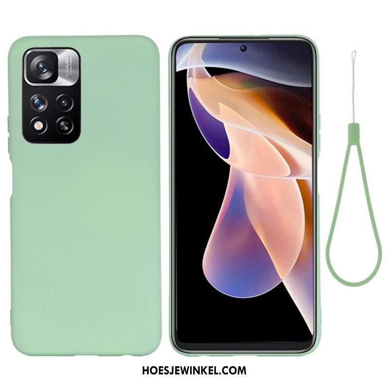 Hoesje voor Xiaomi Redmi Note 11 Pro Plus 5G Vloeibare Siliconen Met Lanyard