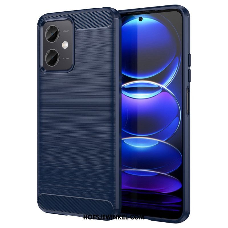 Hoesje voor Xiaomi Redmi Note 12 5G Geborstelde Koolstofvezel