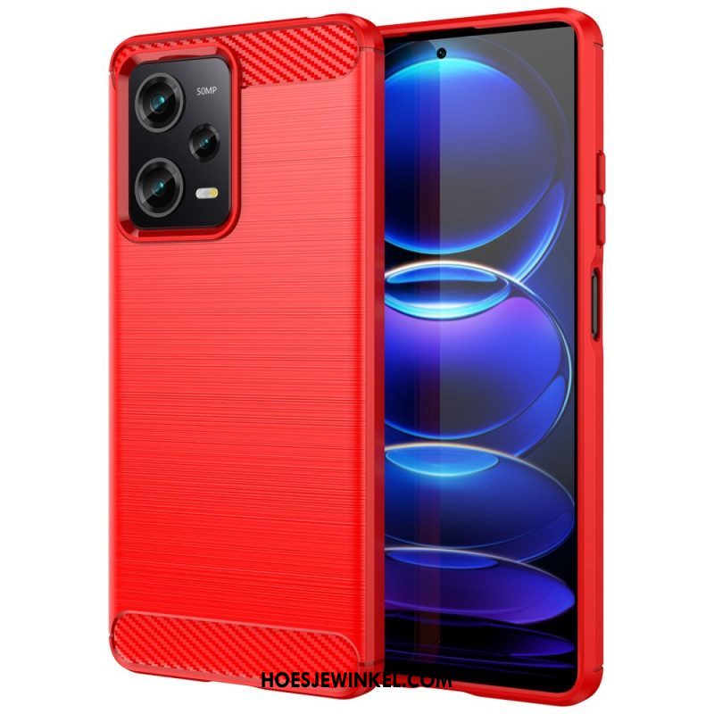 Hoesje voor Xiaomi Redmi Note 12 Pro Geborstelde Koolstofvezel