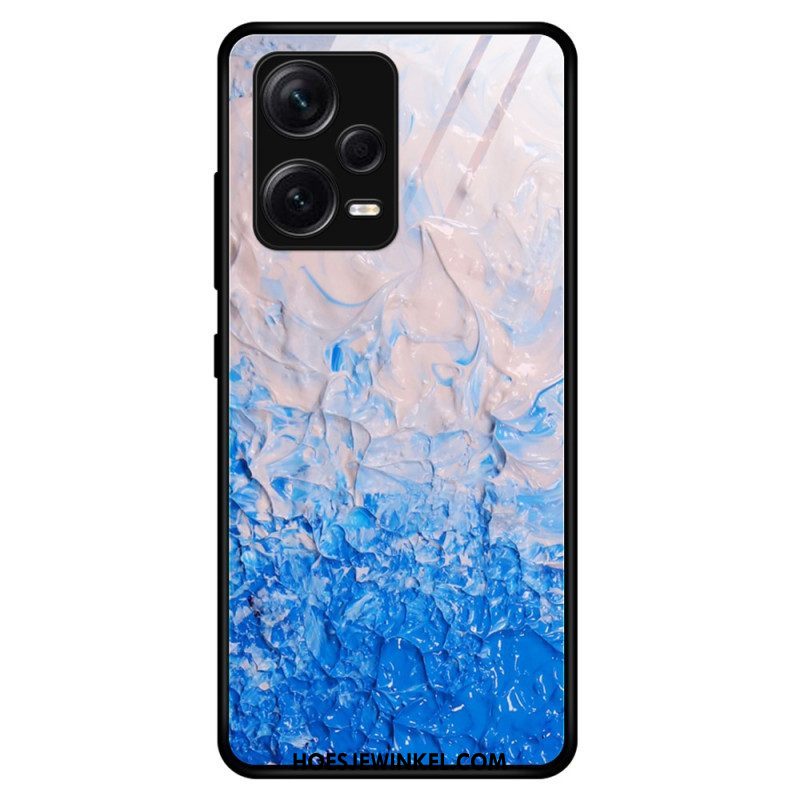 Hoesje voor Xiaomi Redmi Note 12 Pro Plus Marmeren Kleuren Gehard Glas