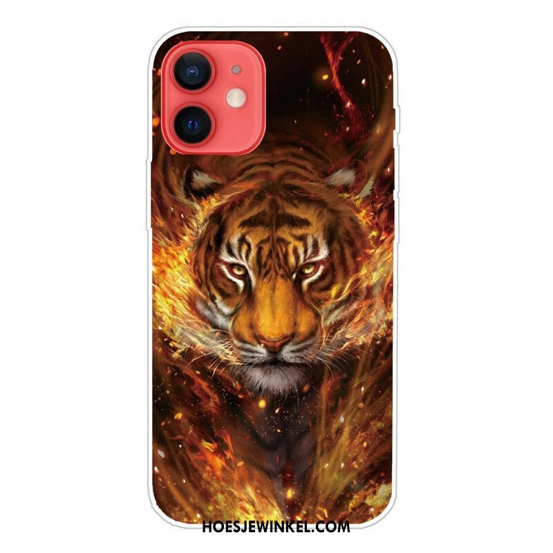 Hoesje voor iPhone 13 Mini Flexibele Tijger