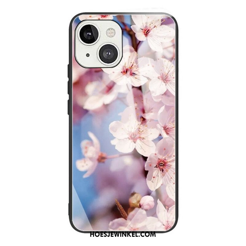 Hoesje voor iPhone 13 Mini Gehard Glas Realistische Bloemen