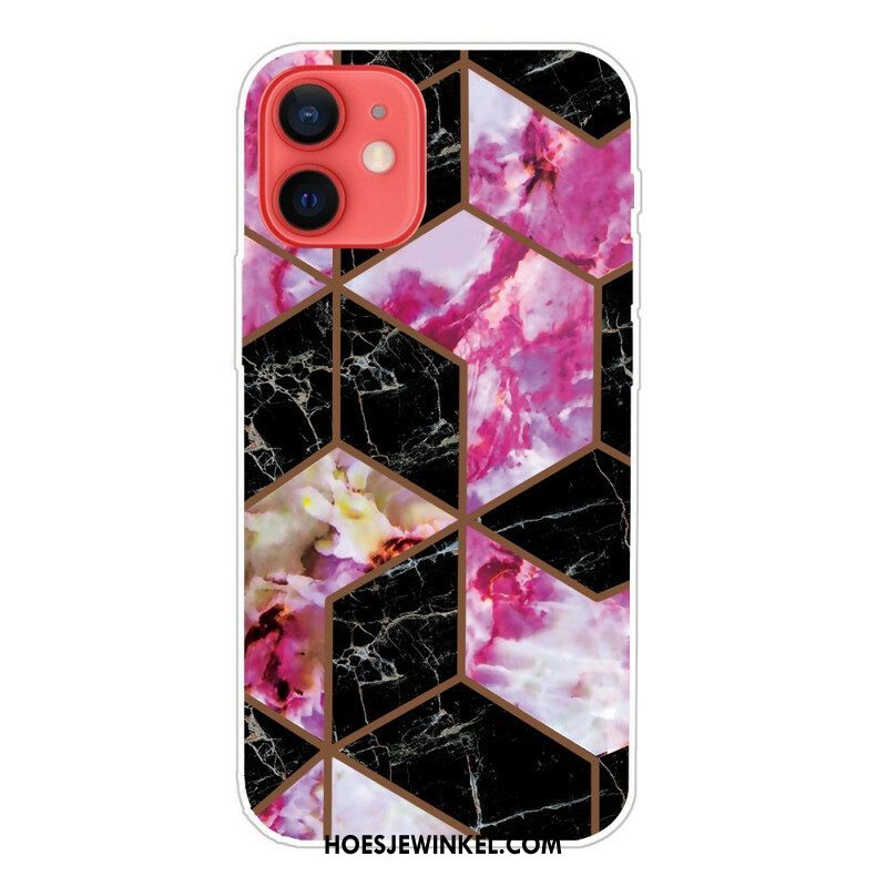 Hoesje voor iPhone 13 Mini Variabel Geometrisch Marmer