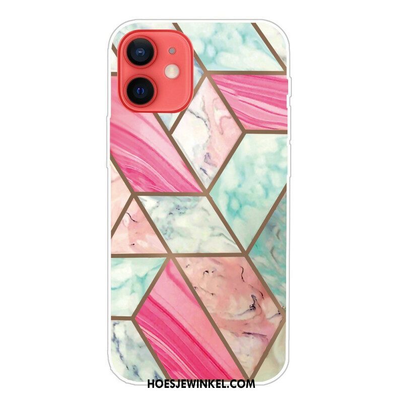 Hoesje voor iPhone 13 Mini Variabel Geometrisch Marmer