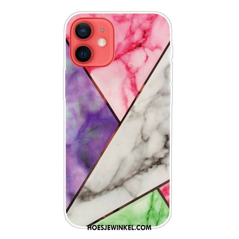 Hoesje voor iPhone 13 Mini Variabel Geometrisch Marmer