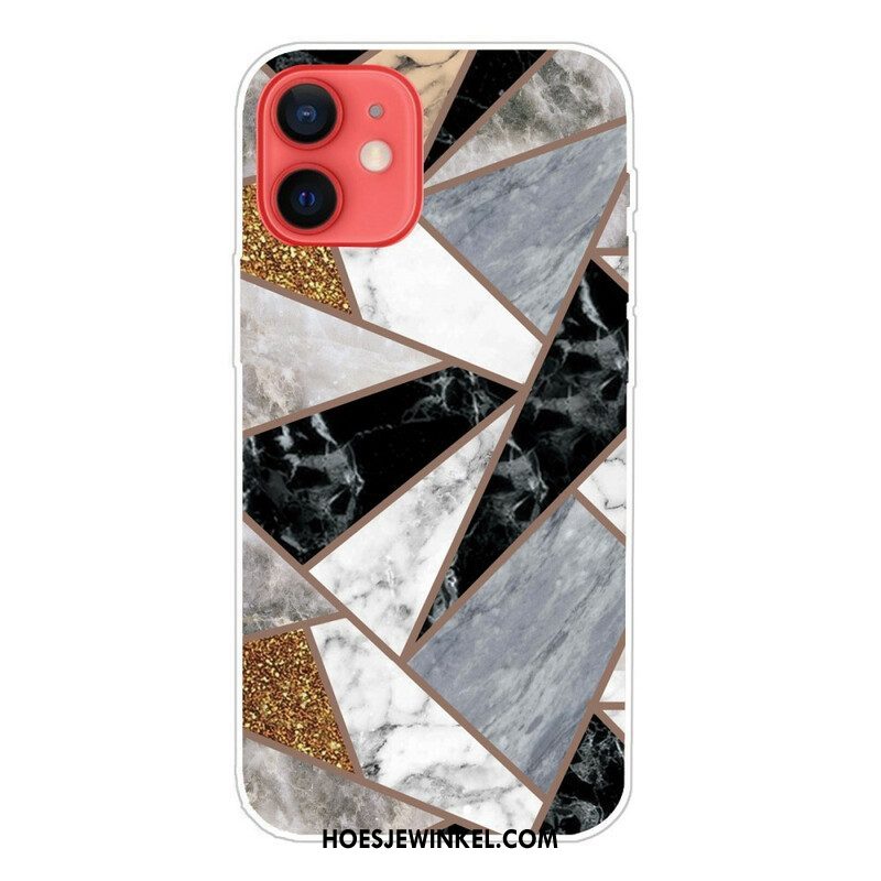 Hoesje voor iPhone 13 Mini Variabel Geometrisch Marmer