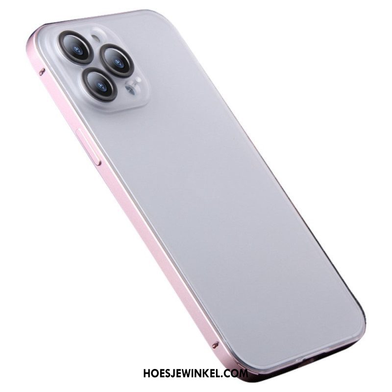 Hoesje voor iPhone 14 Pro Frosted Metalen Effect