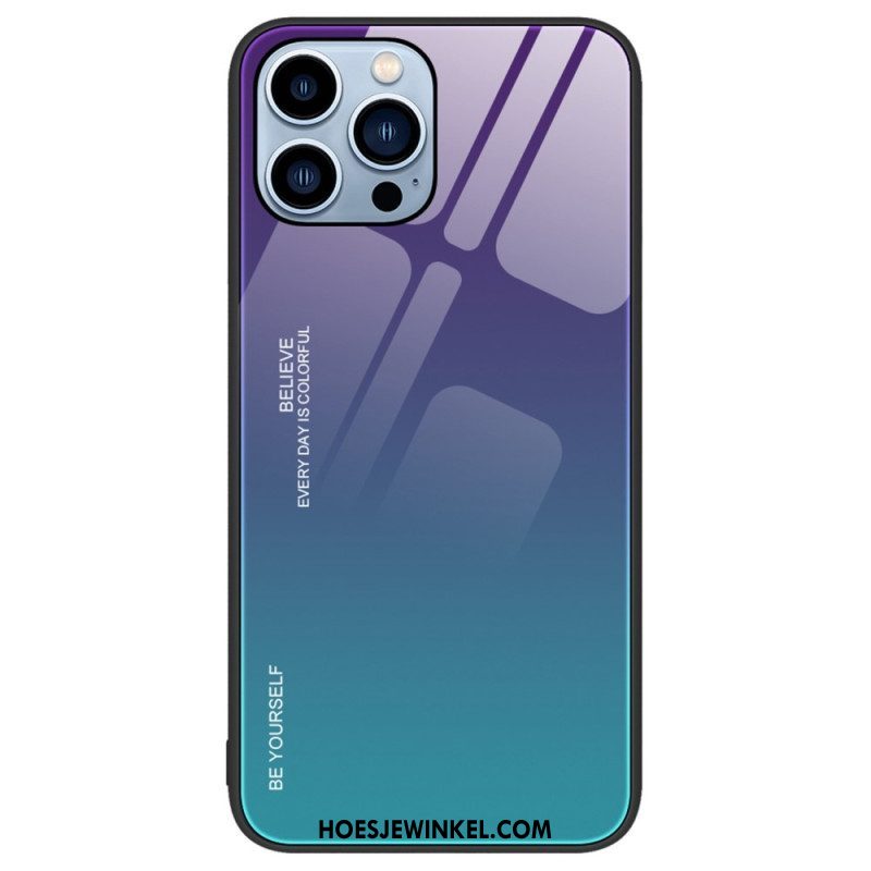 Hoesje voor iPhone 14 Pro Gehard Glas Wees Jezelf