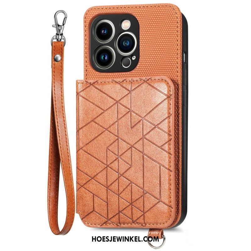 Hoesje voor iPhone 14 Pro Max Portemonnee Leren Portemonnee & Lanyard