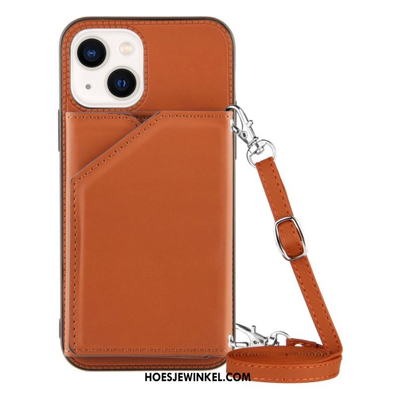 Hoesje voor iPhone 14 Schouderband Kaarthouder