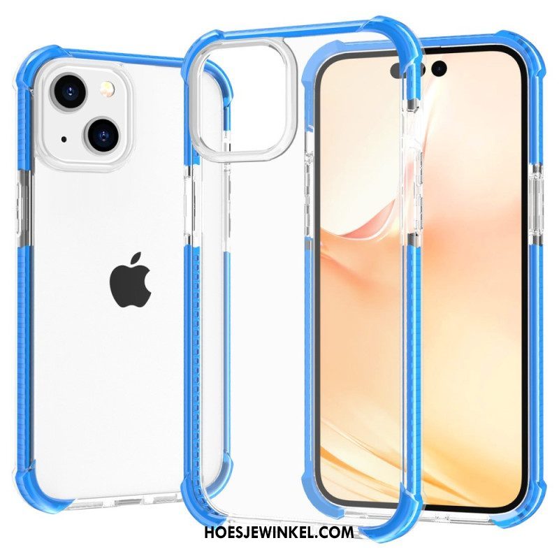 Hoesje voor iPhone 14 Transparant Gekleurde Randen